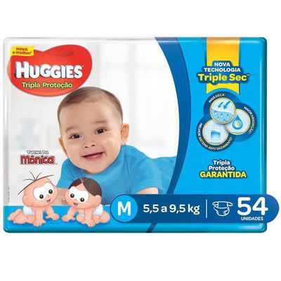 Fralda Huggies Tripla Proteção M 54 Fraldas Menor preço em Fralda Huggies Tripla Proteção M 54 Fraldas