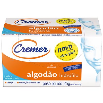 Algodao Cremer Rolo Cx 25g Menor preço em Algodao Cremer Rolo Cx 25g