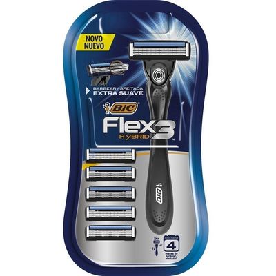 Aparelho de Barbear Bic Flex 3 Hybrid Un Menor preço em Aparelho de Barbear Bic Flex 3 Hybrid Un