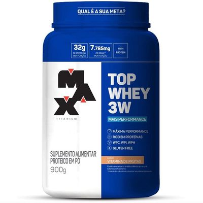 Suplemento Alimentar Max Titanium Top Whey 3W Baunilha 900g Menor preço em Suplemento Alimentar Max Titanium Top Whey 3W Baunilha 900g