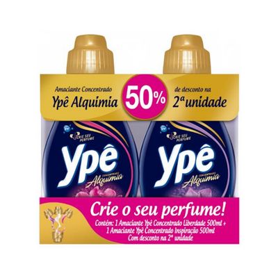 Kit Amaciante Ypê Concentrado Alquimia 500ml com 50% de Desconto na 2°un Menor preço em Kit Amaciante Ypê Concentrado Alquimia 500ml com 50% de Desconto na 2°un