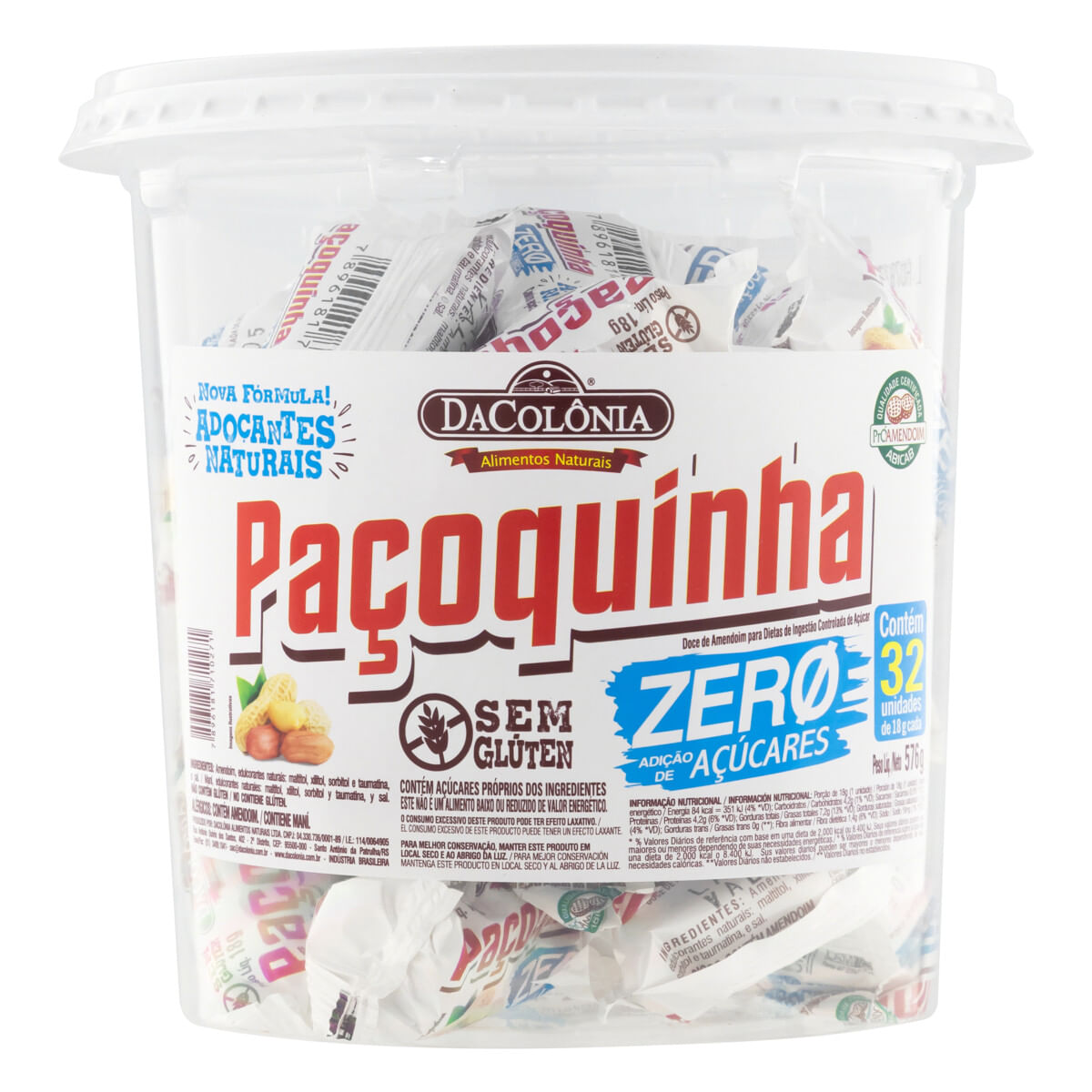 Paçoquinha DaColônia Zero Açúcar 576g