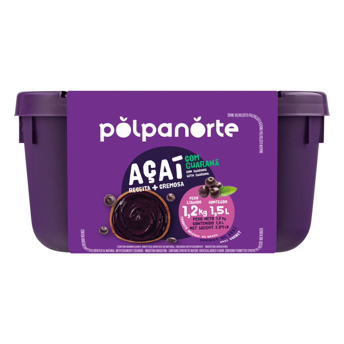 Açaí Polpanorte Tradicional Pote 1,2kg