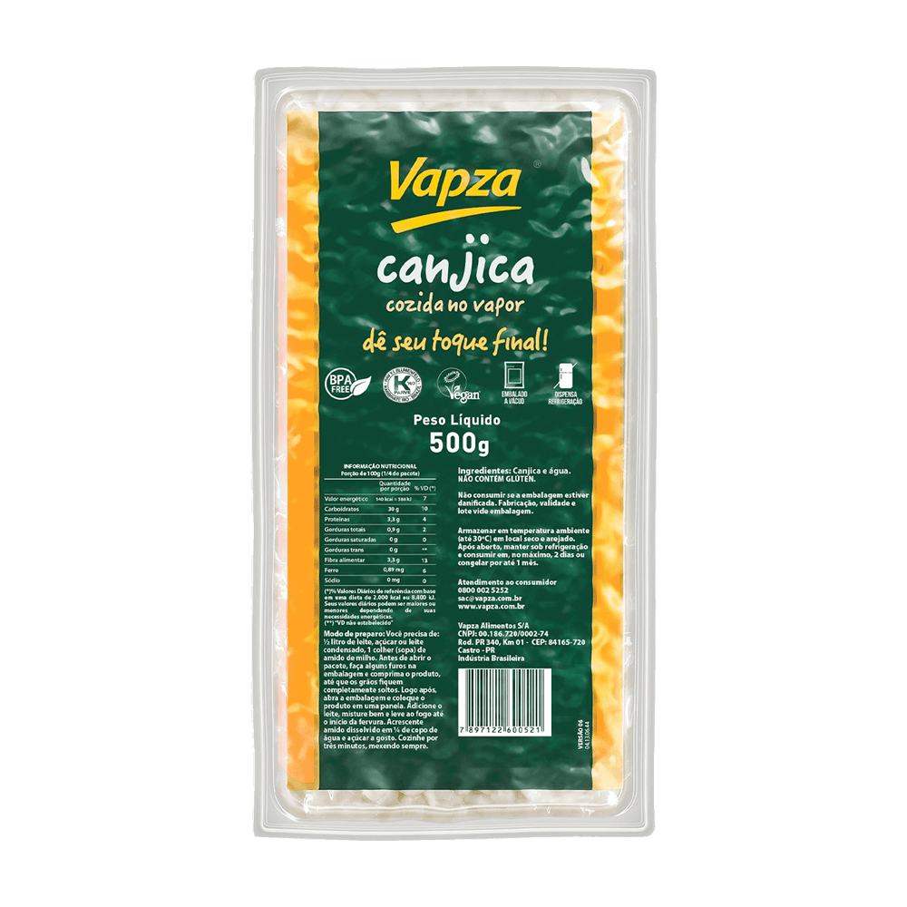Canjica Vapza Cozida no Vapor 500g