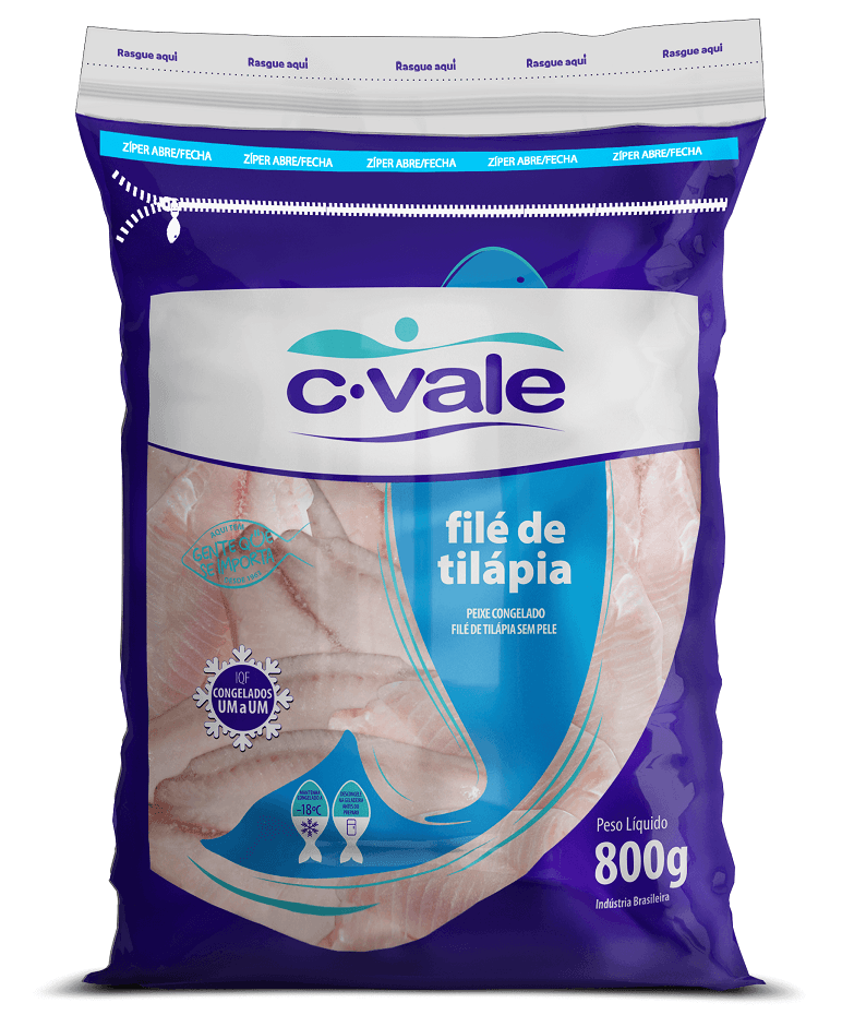 Filé de Tilápia C. Vale Congelado 800g