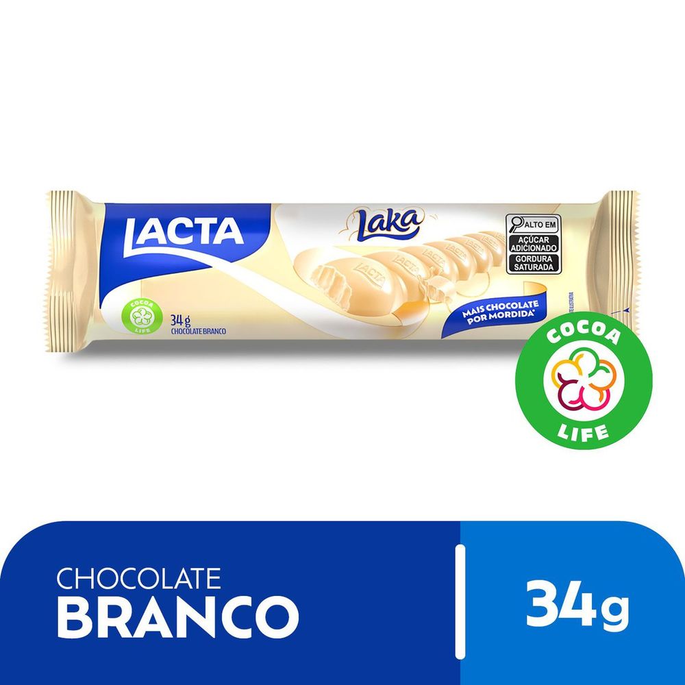 Chocolate Lacta Laka Branco 34g - Super Muffato Delivery