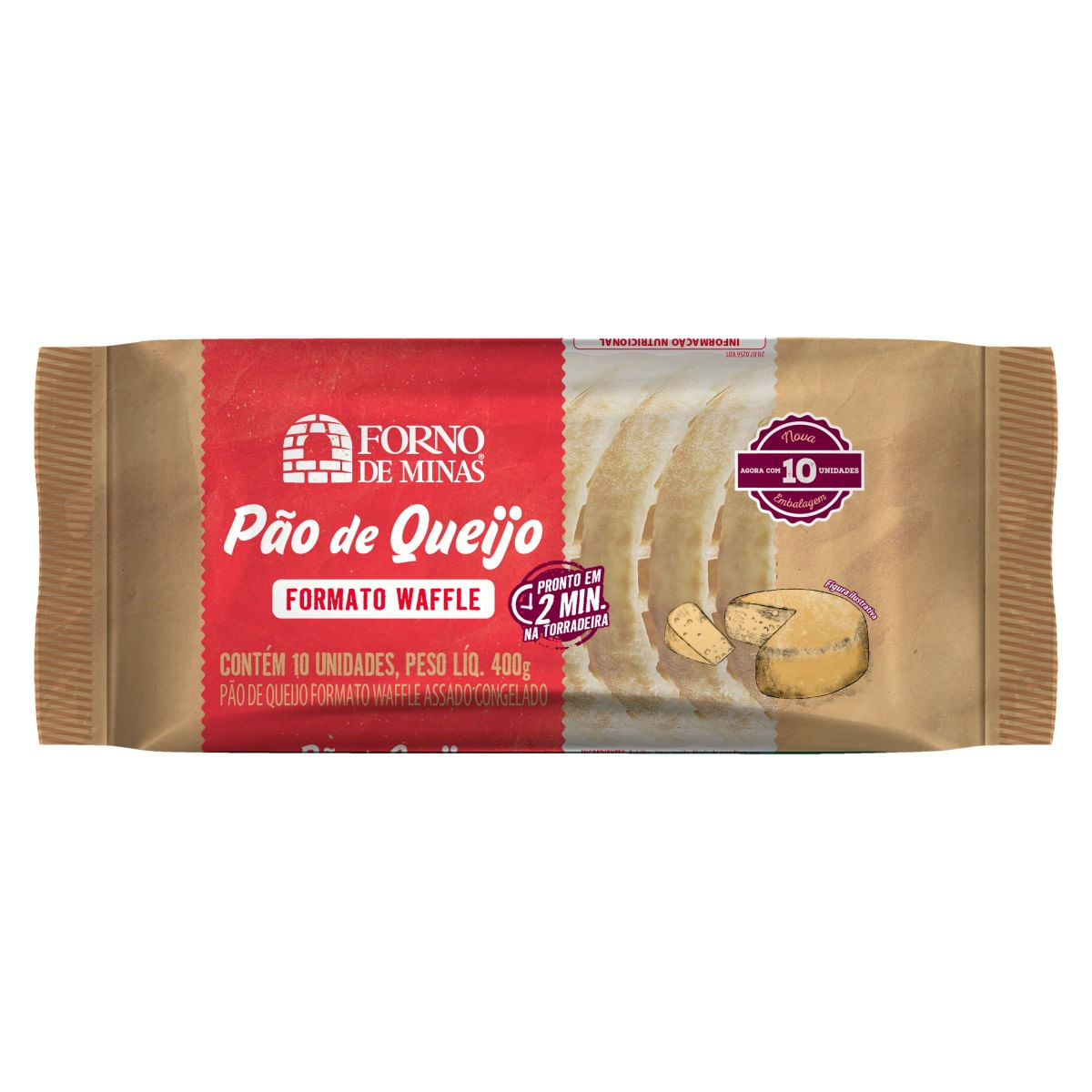 Pão de Queijo Forno de Minas Formato Waffle 400g