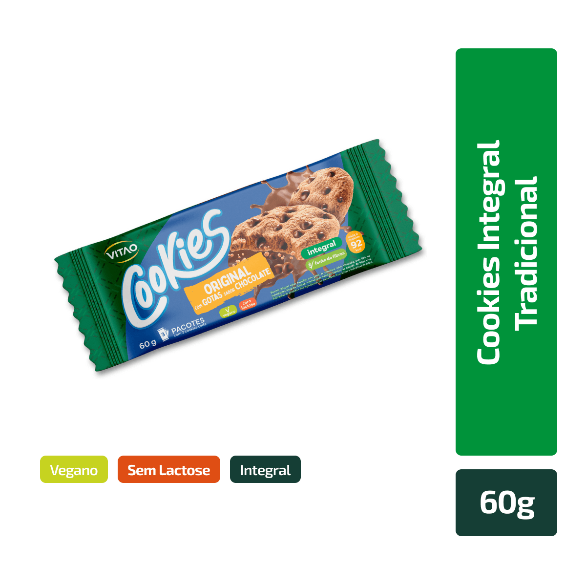 Cookie Vitao Zero Açúcar, Tradicional 60g