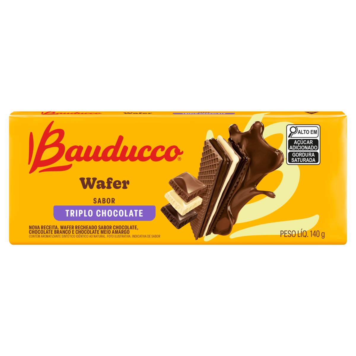 Wafer Bauducco Triplo Chocolate 140g