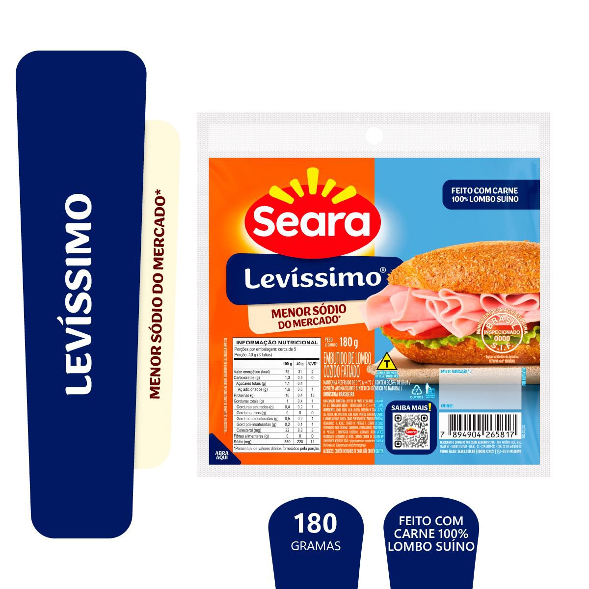 Levíssimo Seara Fatiado 180g