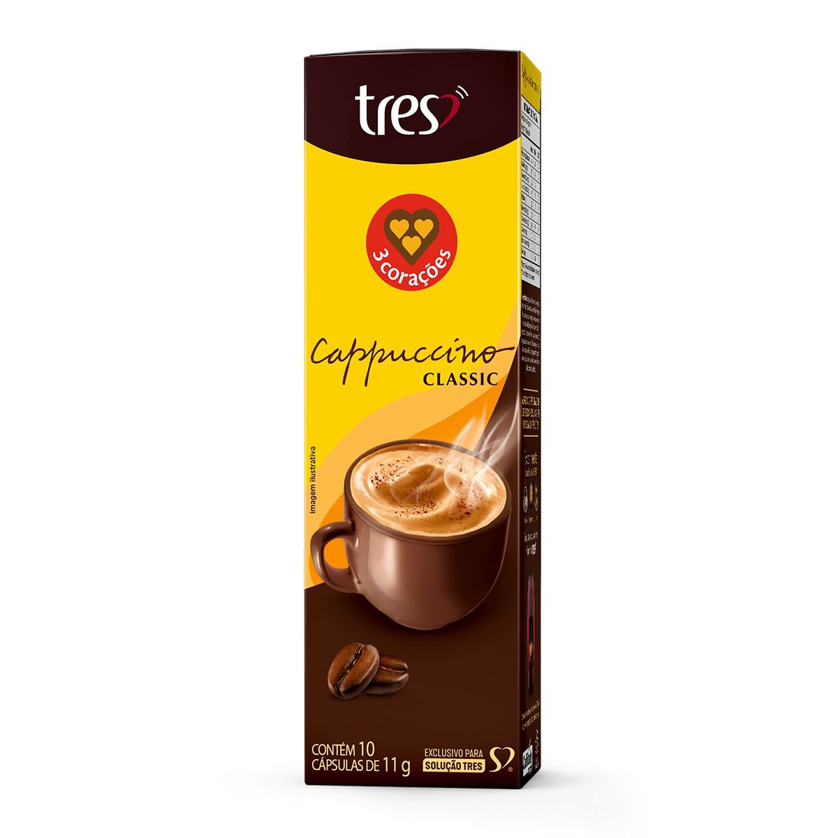 Cápsula de Cappuccino Classic 3 Corações 10un