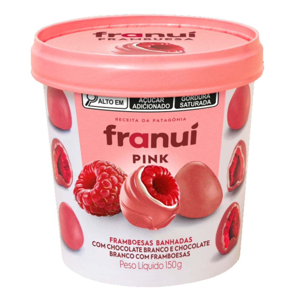 Bombom  Franuí Pink Coberto com Chocolate Branco 150g