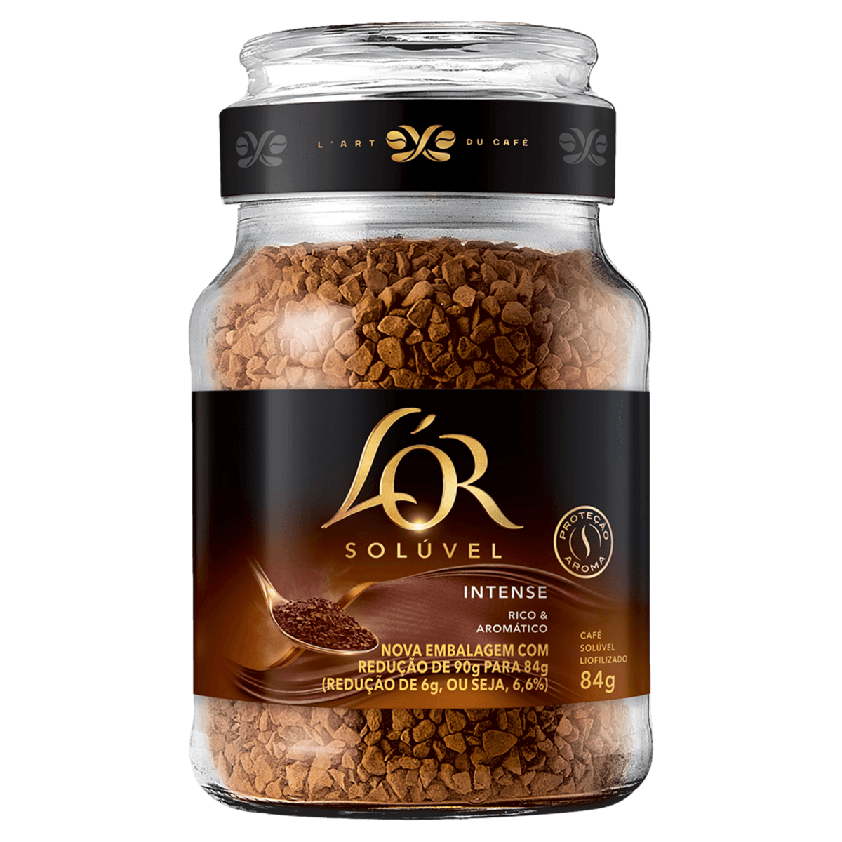 Café Solúvel Liofilizado Intense L'Or Vidro 84G