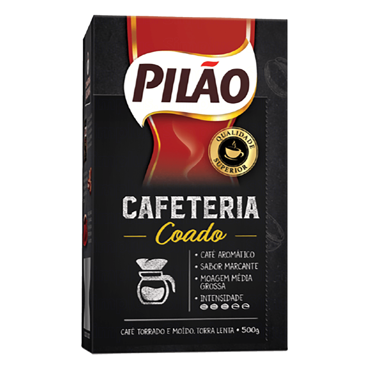 Café Torrado e Moído Coado a Vácuo Pilão Cafeteria Pacote 500g