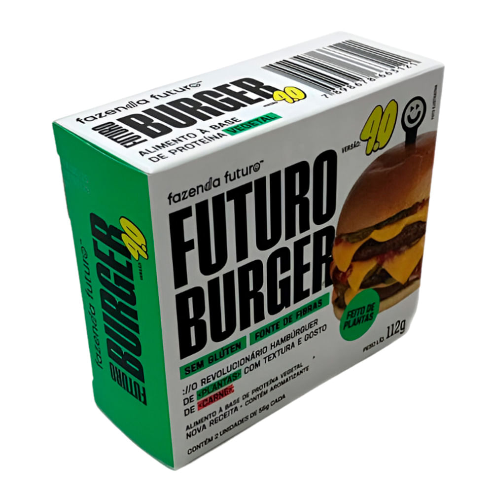 Hambúrguer Vegetal Fazenda Futuro Burger 4.0 Caixa 112g 2 Unidades