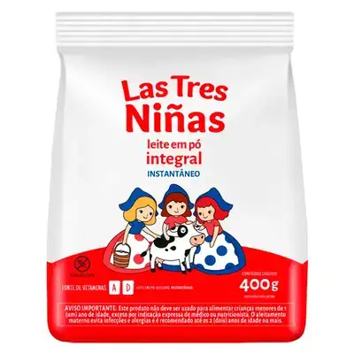 Leite Em Pó Las Três Ninas Integral 400g