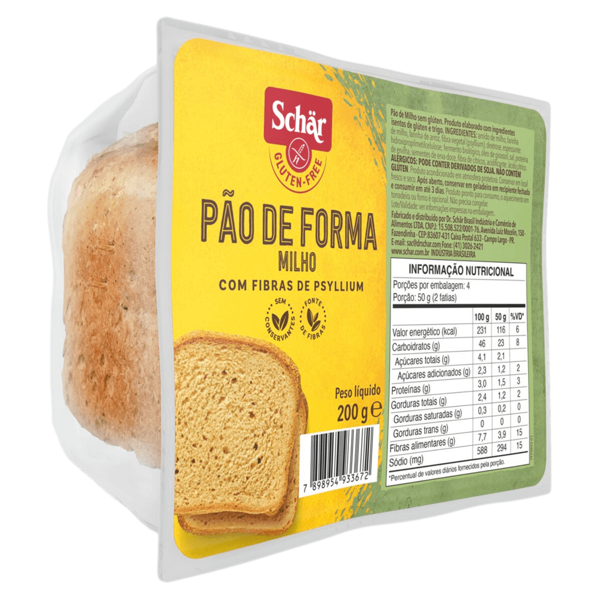 Pão Schar De Forma Milho 200g