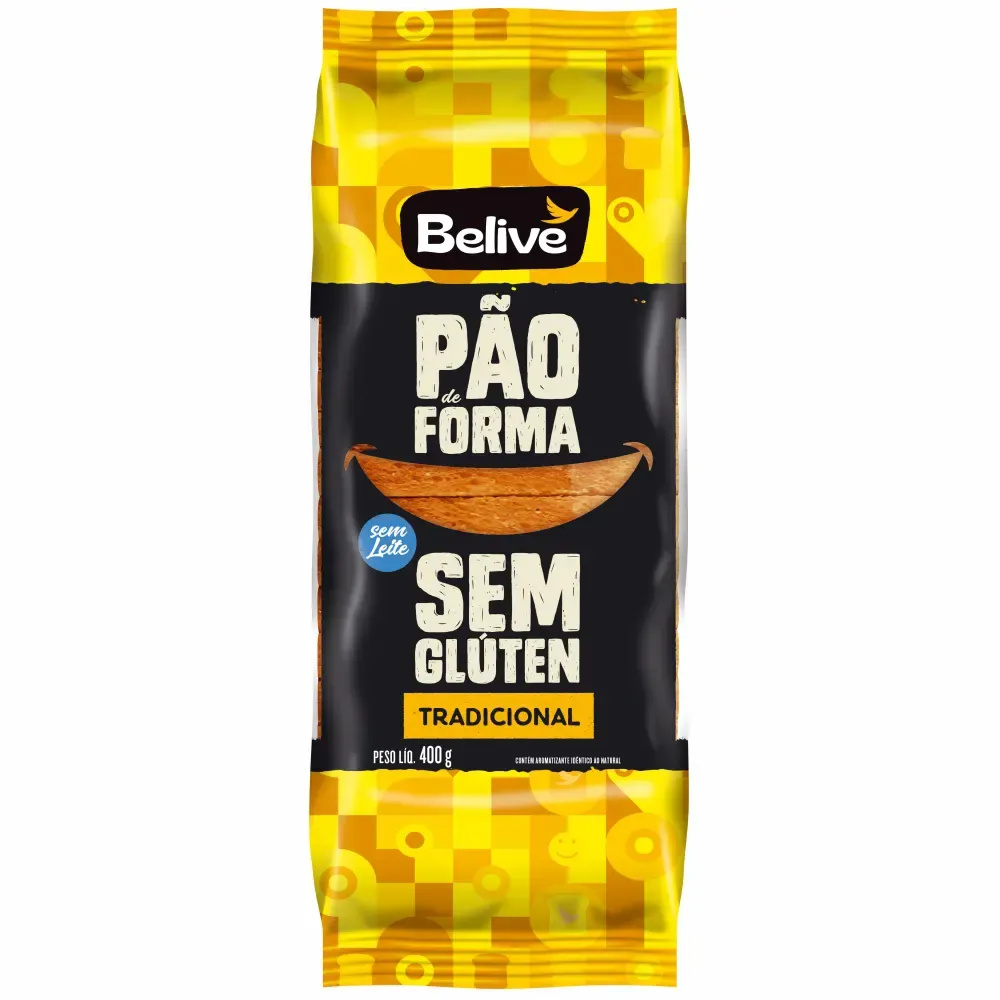 Pão Belive Forma Tradicional Sem Glúten 400g